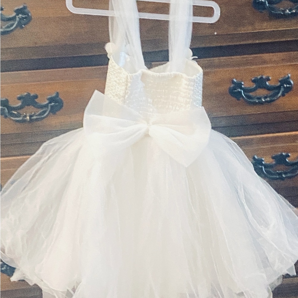 Elegant White Kids Formal Dress